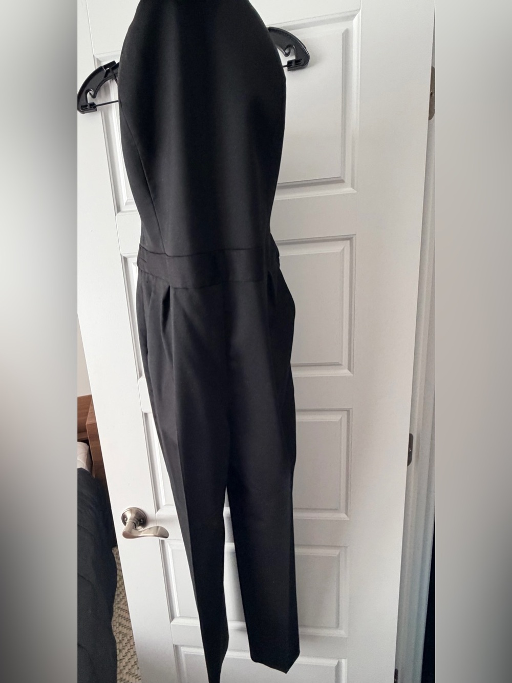 Theory Black Strapless Tailored Jumpsuit